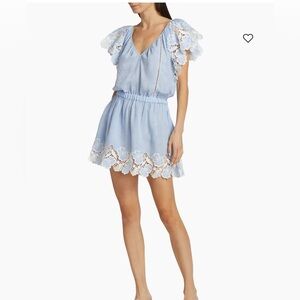 Ramy Brook Ryan Embroidered Linen Mini Dress Size XS